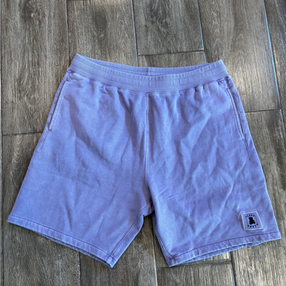 Men's Teddy Fresh Lavender Casual Heavyweight Knit Shorts size XL Athleisure EUC